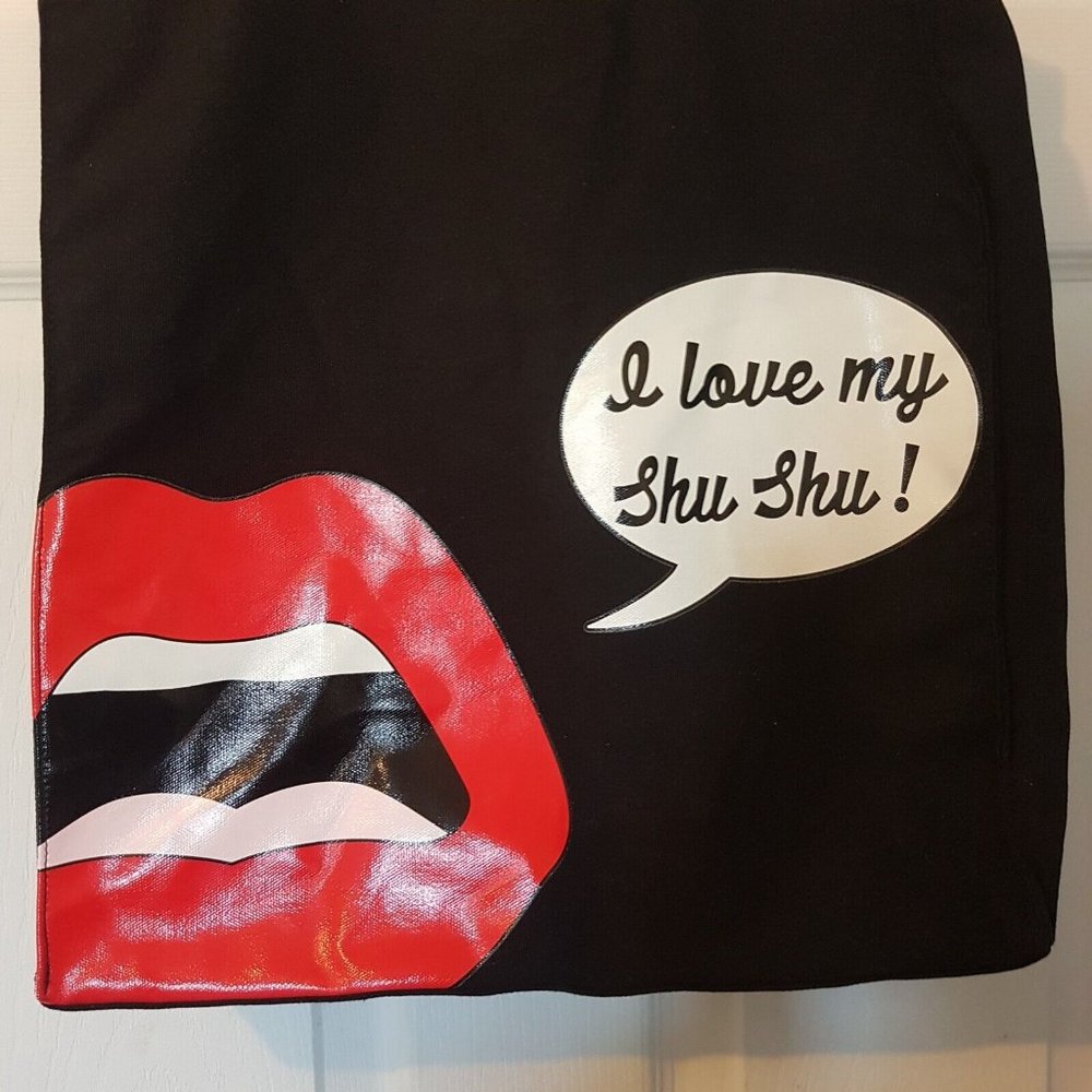 Yazbukey for SHU UEMURA Canvas Tote Bag Purse I Love My Shu Shu Black - Picture 3 of 9